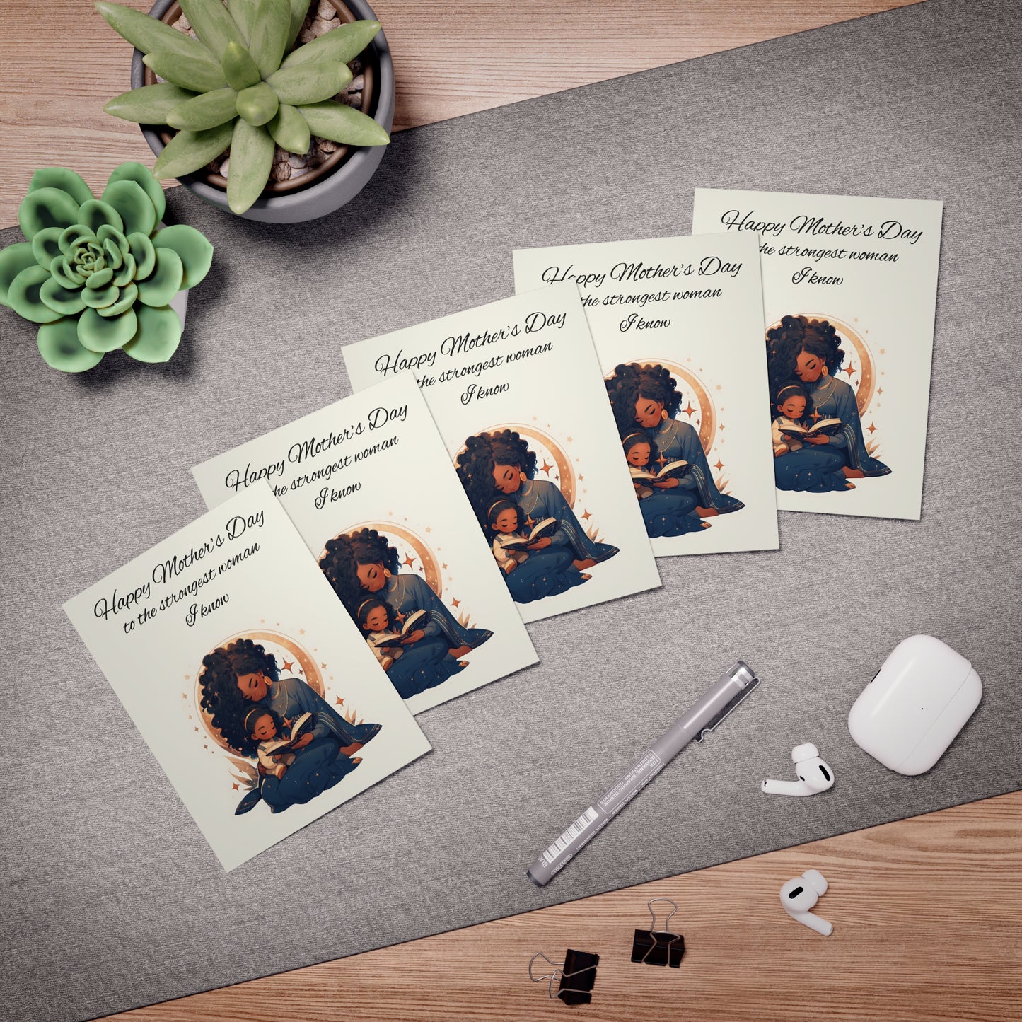 Mother's Day Single-Design Greeting Cards (5-Pack), Version 4