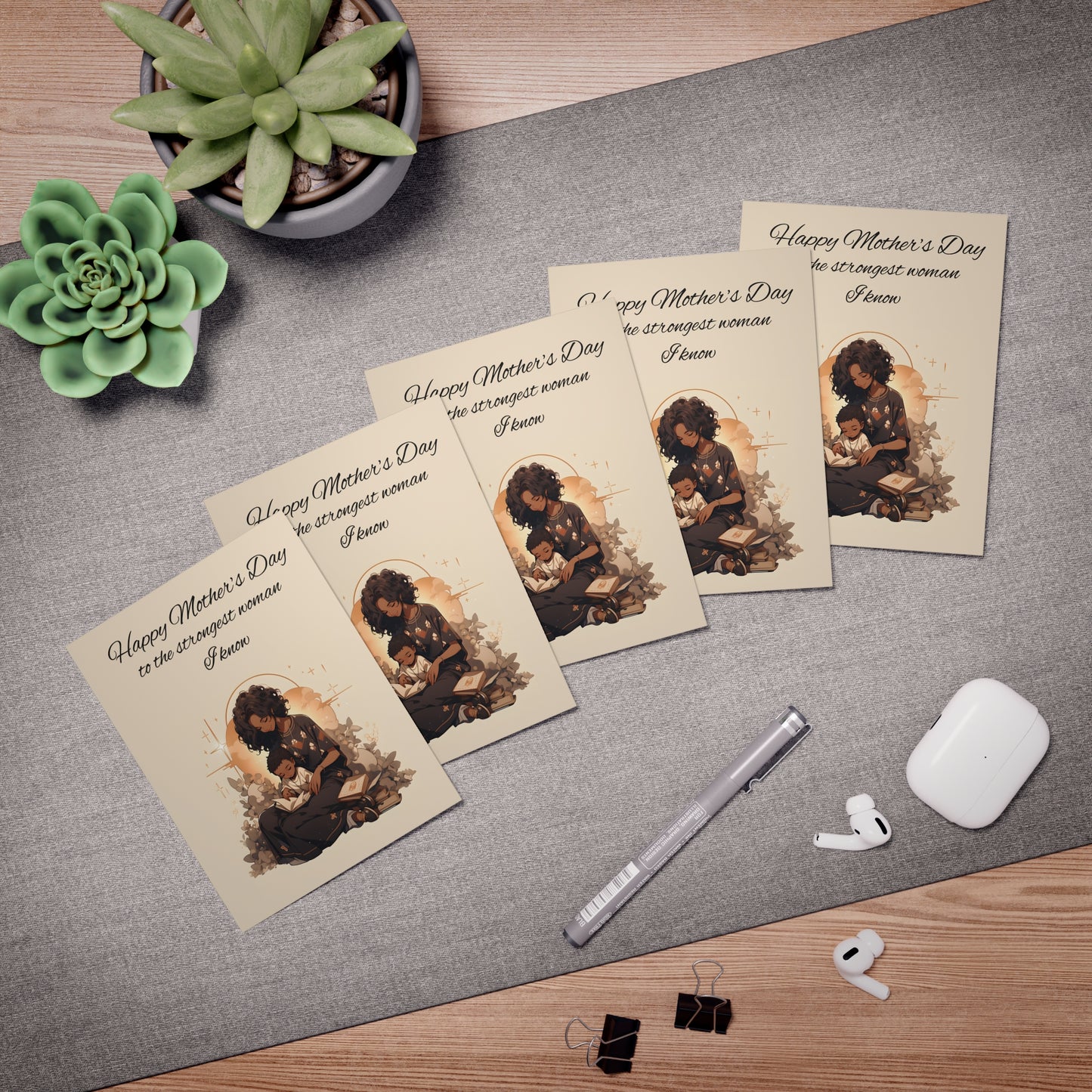 Mother's Day Single-Design Greeting Cards (5-Pack), Version 5