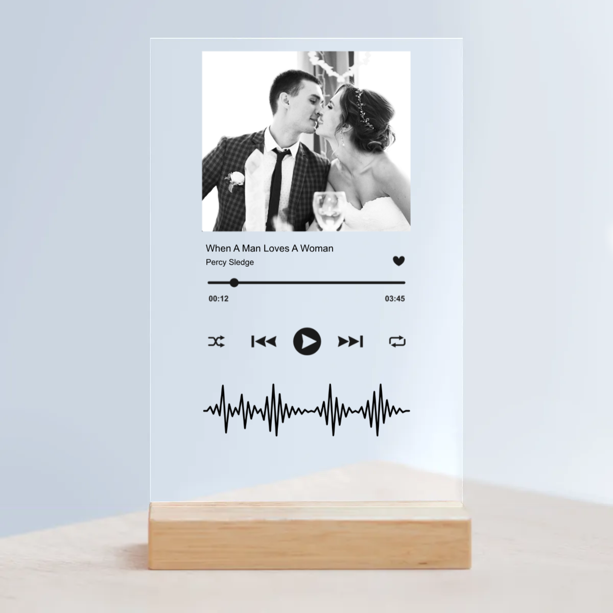 Large Personalized Our Song Acrylic Sign with Wooden Stand