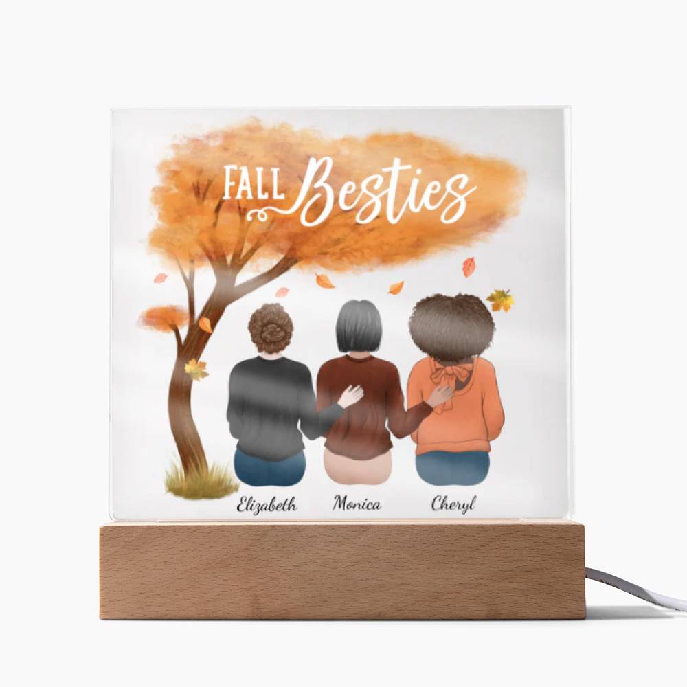 Personalized Fall Besties Acrylic Square Plaque