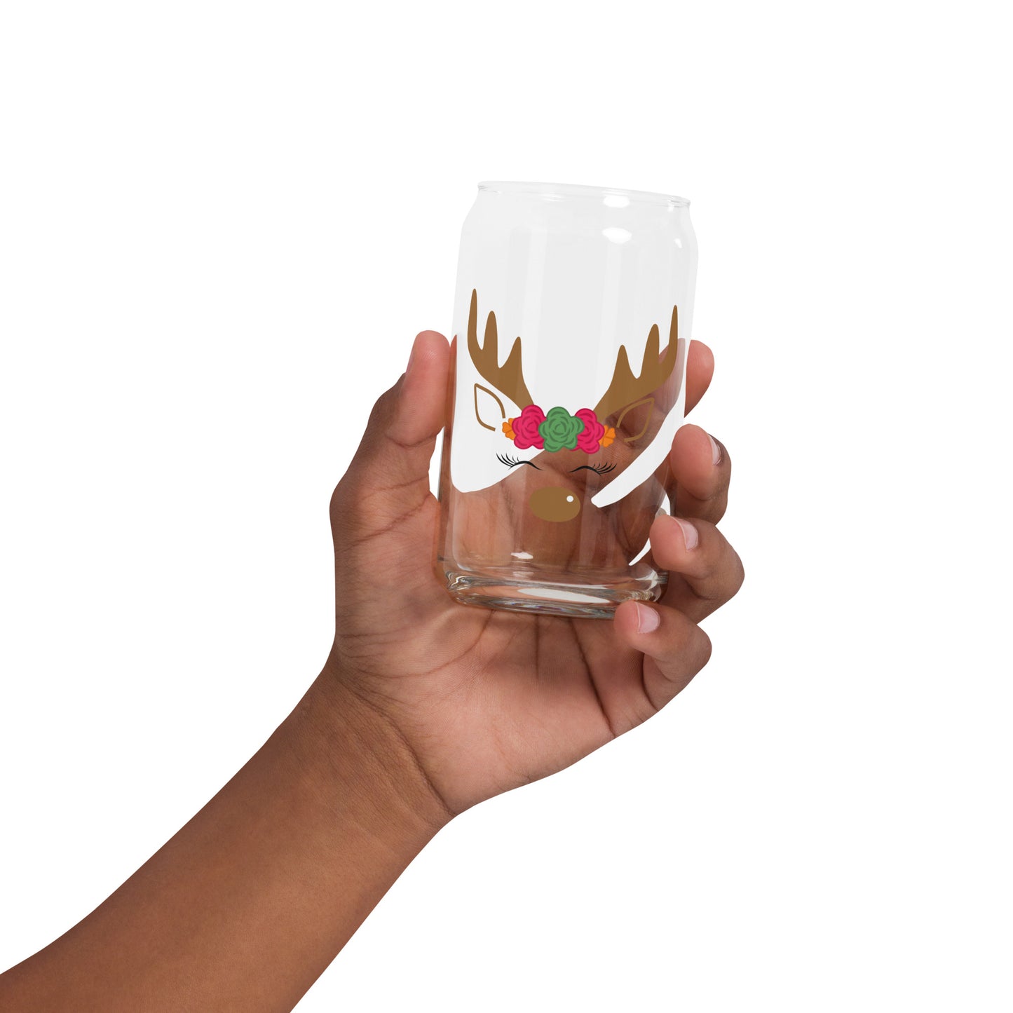 Graceful Gloria Reindeer Can-shaped glass