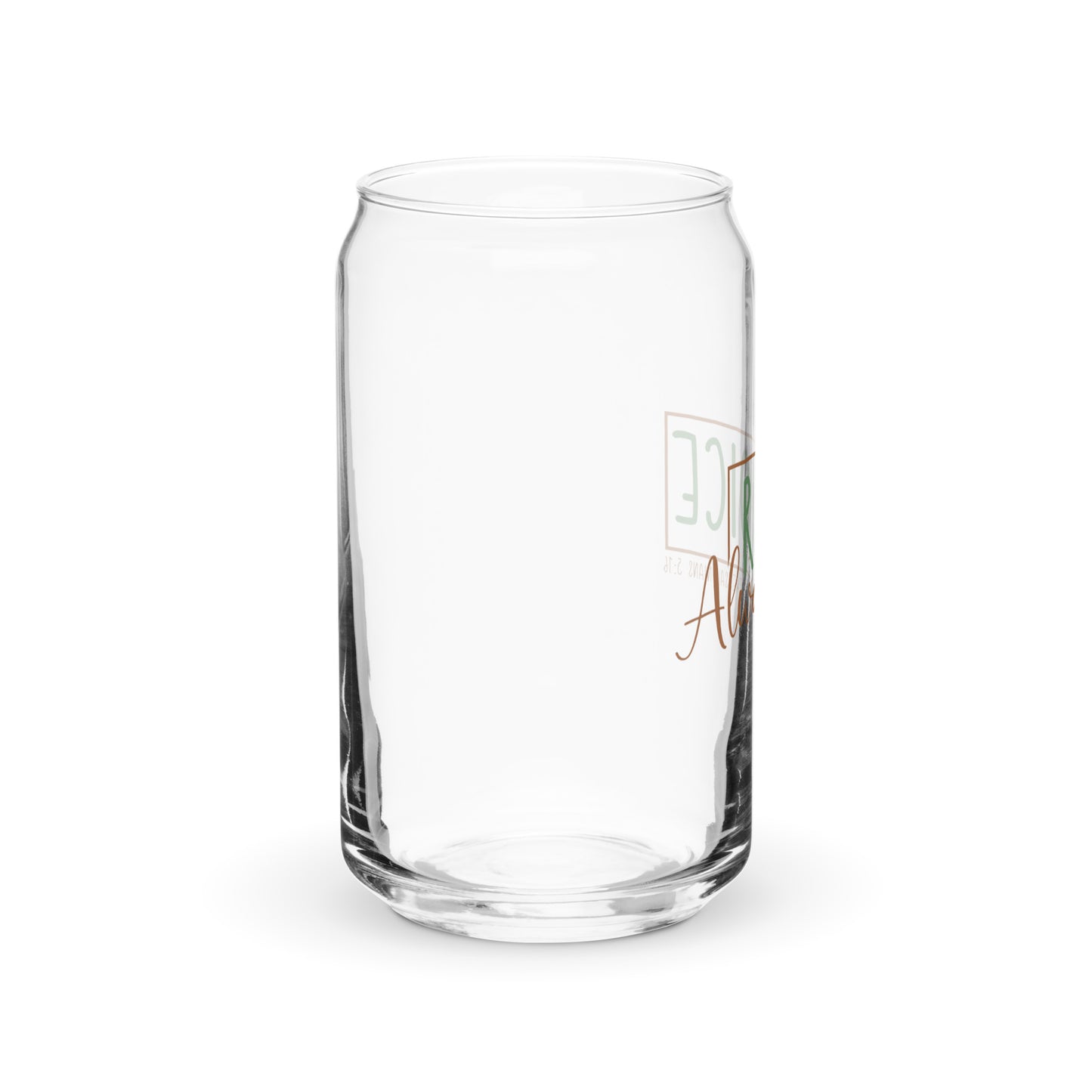 Rejoice Always Can-shaped glass