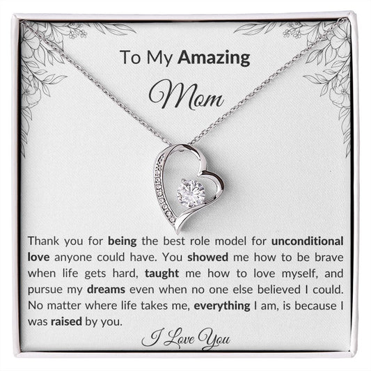 To My Amazing Mom Forever Love Necklace Mother's Day Necklace