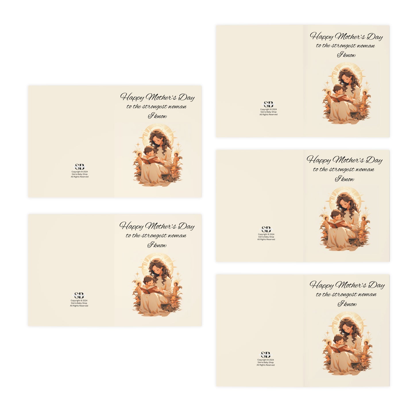 Mother's Day Single-Design Greeting Cards (5-Pack), Version 3