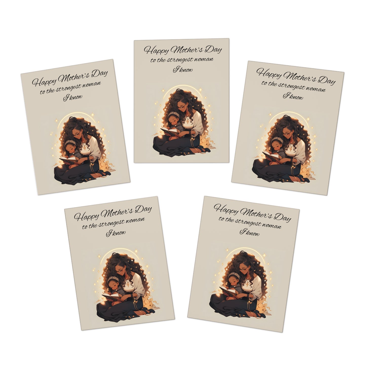 Mother's Day Single-Design Greeting Cards (5-Pack), Version 1