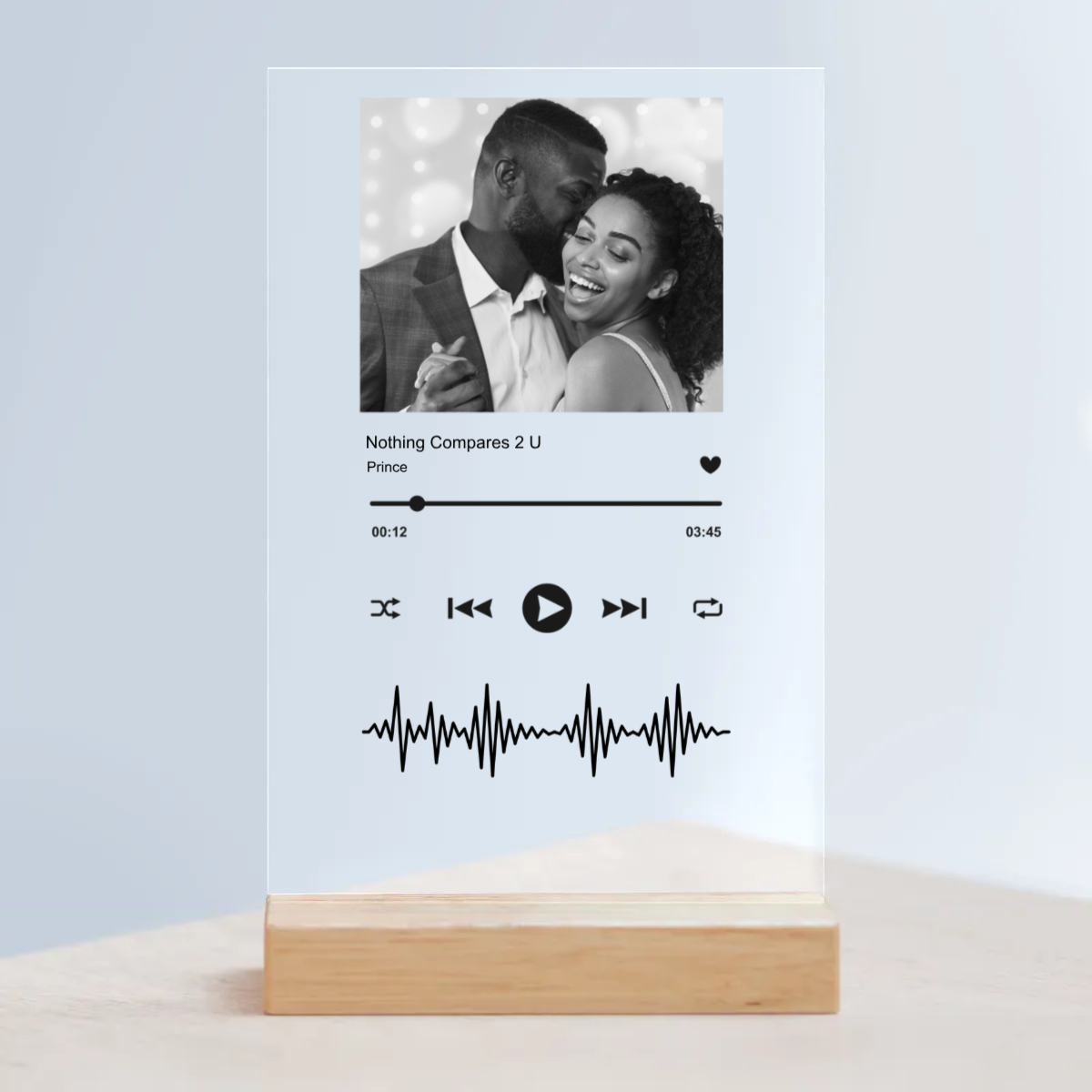 Large Personalized Our Song Acrylic Sign with Wooden Stand