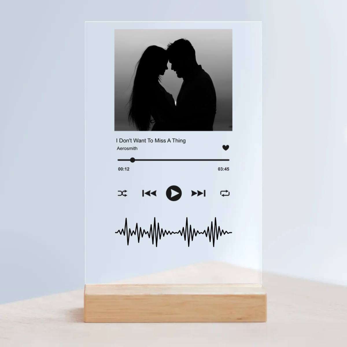 Large Personalized Our Song Acrylic Sign with Wooden Stand