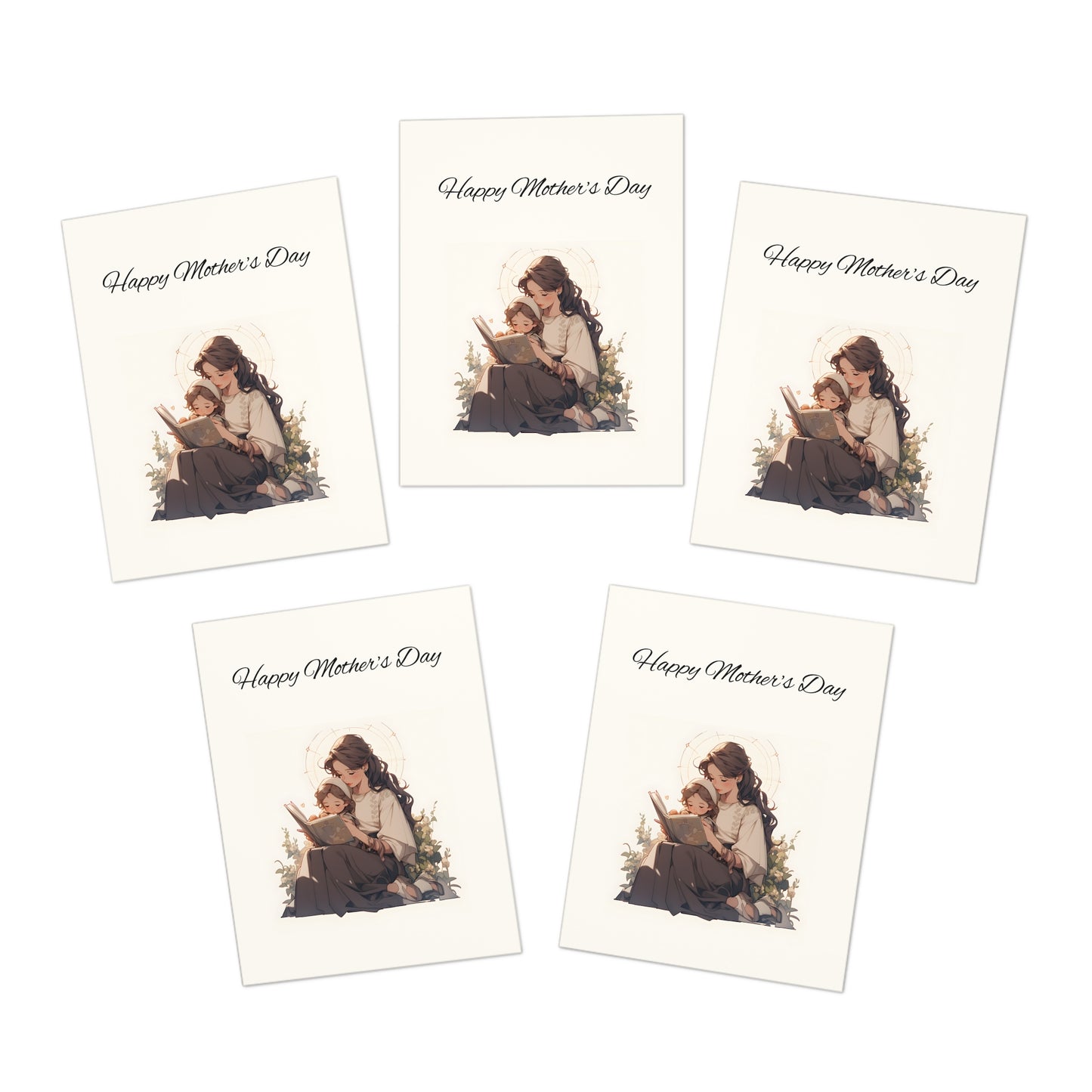 Happy Mother's Day Single-Design Greeting Cards (5-Pack), Version 1