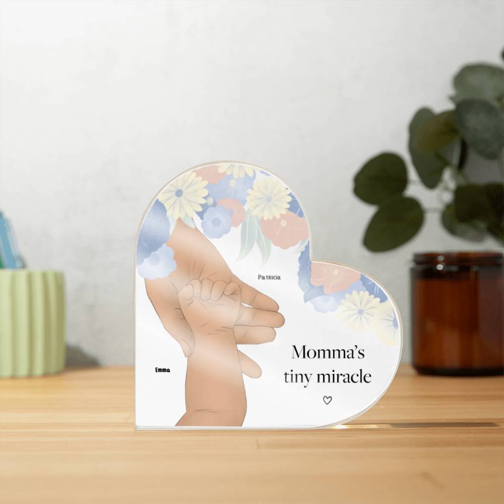 Personalized Our New Miracle Acrylic Heart