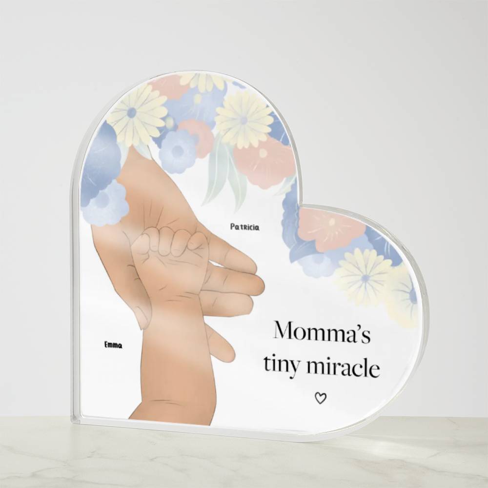 Personalized Our New Miracle Acrylic Heart