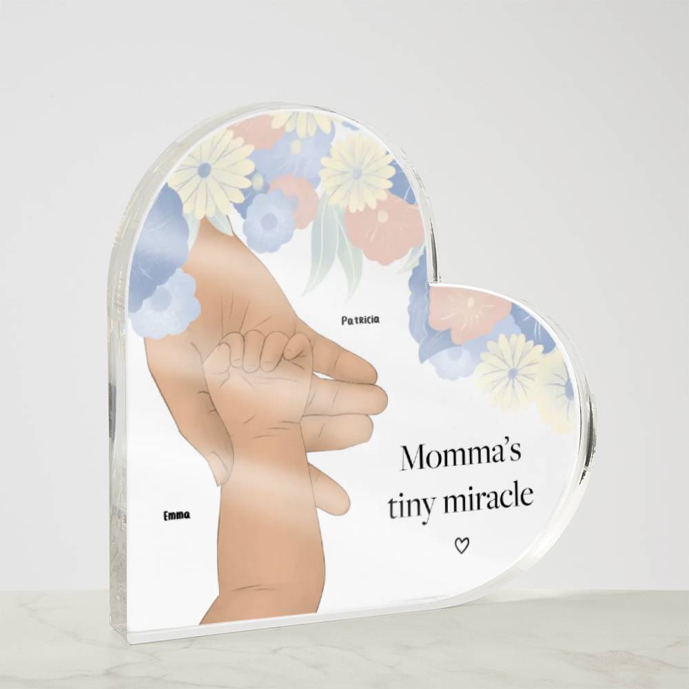 Personalized Our New Miracle Acrylic Heart