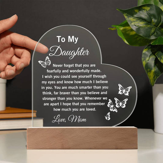 Personalized To My Daughter Acrylic Heart Plaque Nightlight