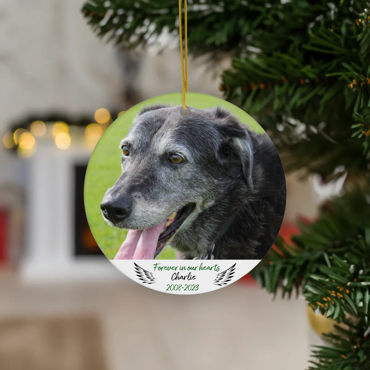 Loving Photo Pet Memorial Ceramic Ornament, 1pcs