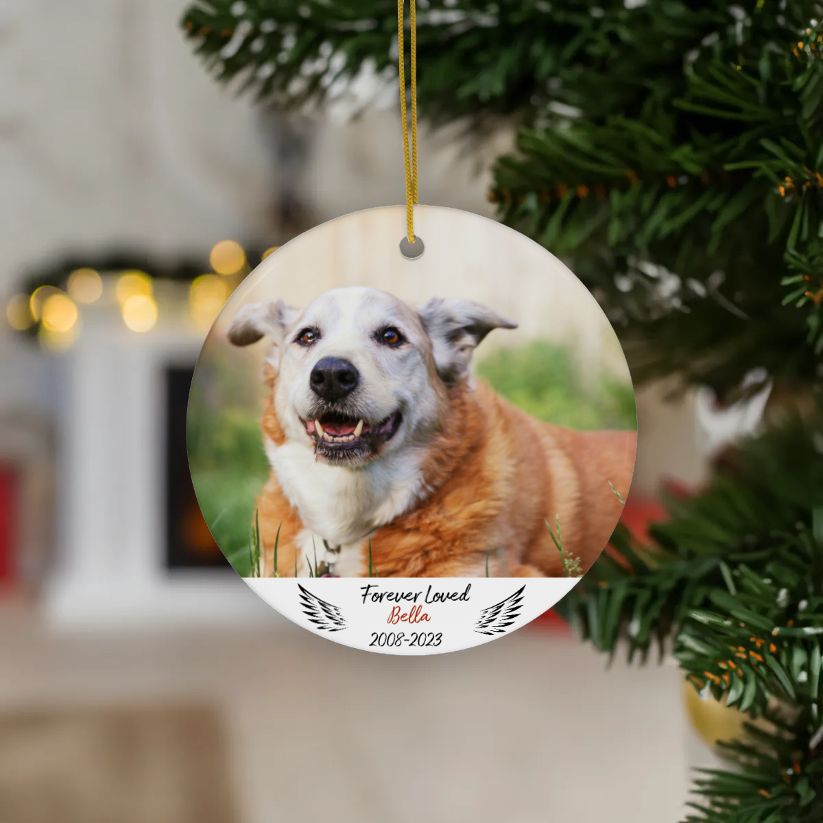 Loving Photo Pet Memorial Ceramic Ornament, 1pcs