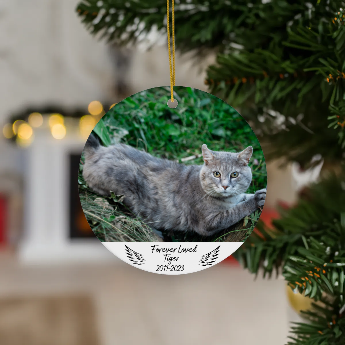 Loving Photo Pet Memorial Ceramic Ornament, 1pcs