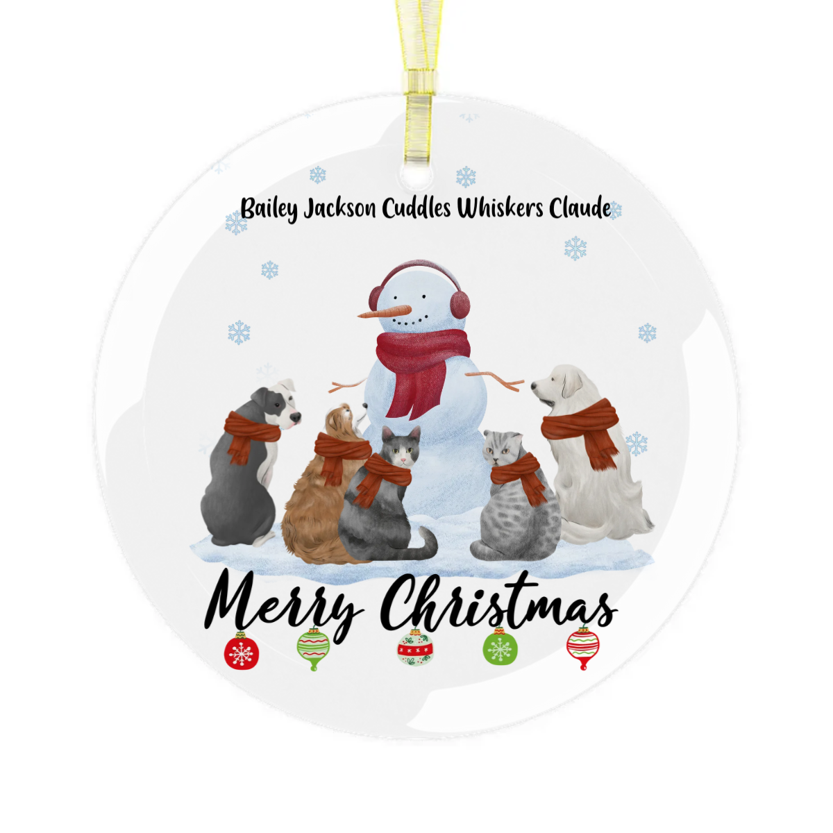 Personalized Pet Glass Ornament, 1 pcs