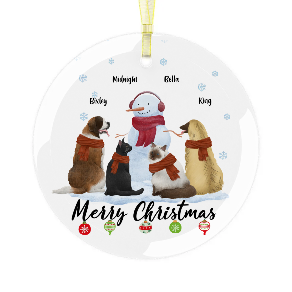 Personalized Pet Glass Ornament, 1 pcs