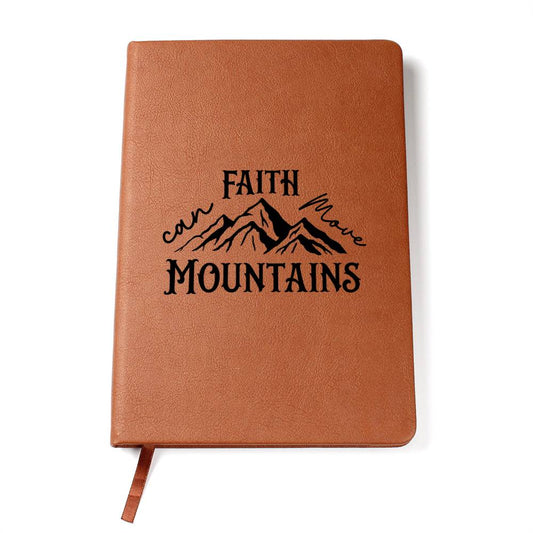 Faith Can Move Mountains Vegan Leather Graphic Journal