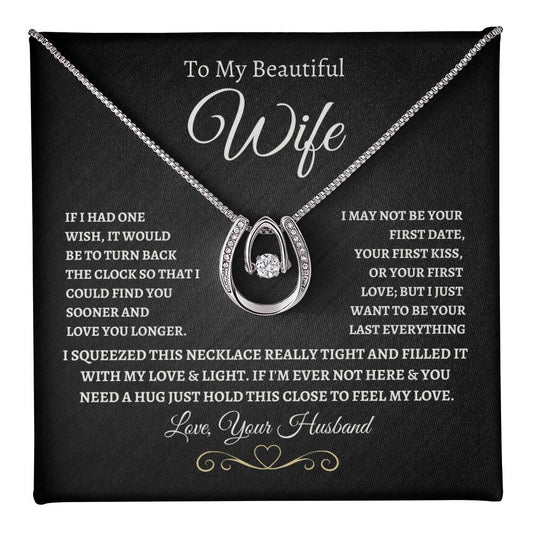 To My Beautiful Wife Lucky In Love Necklace