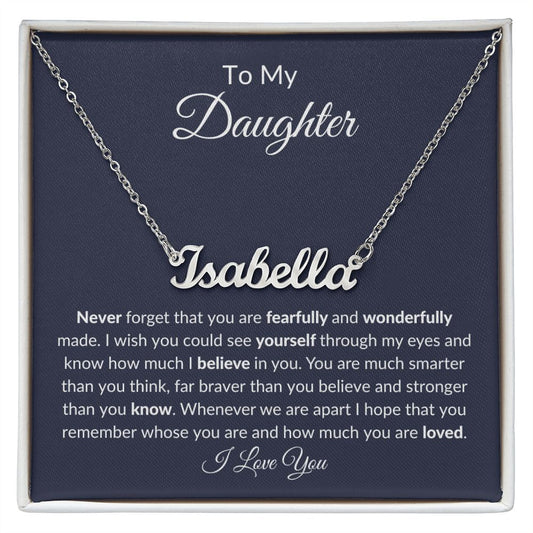 To My Daughter Never Forget Personalized Name Necklace