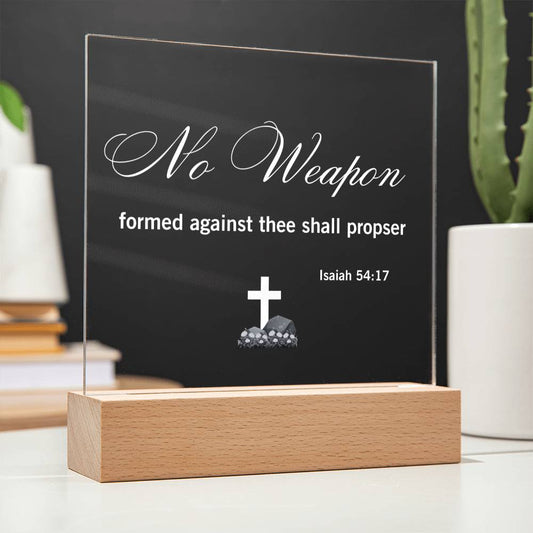 No Weapon Isaiah 54:17 Nightlight Plaque