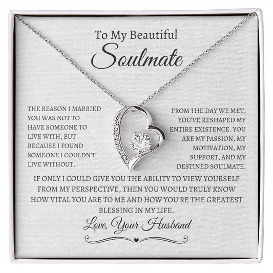 To My Beautiful Soulmate Forever Love Necklace, Mother's Day, Valentine's Day, Birthday