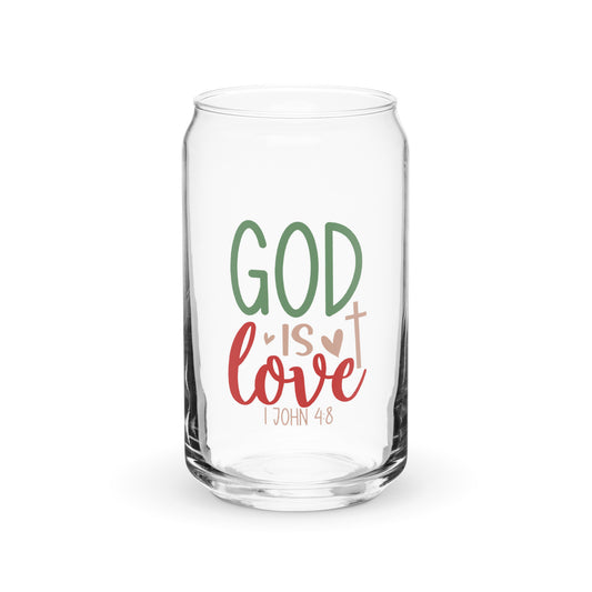 God Is Love Can-shaped glass