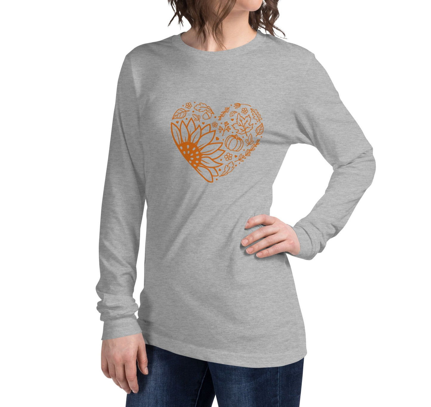 Fall Heart Unisex Long Sleeve Tee