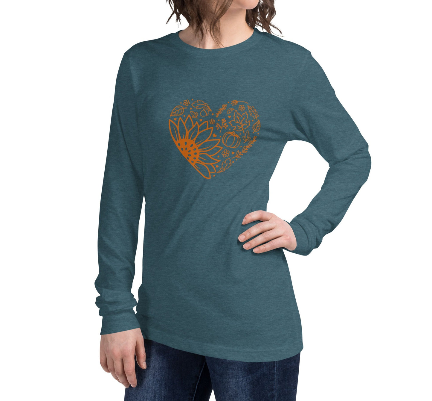 Fall Heart Unisex Long Sleeve Tee