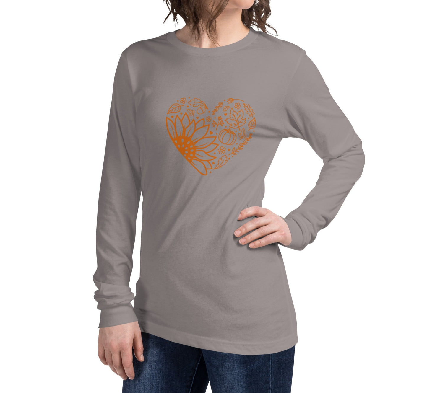 Fall Heart Unisex Long Sleeve Tee