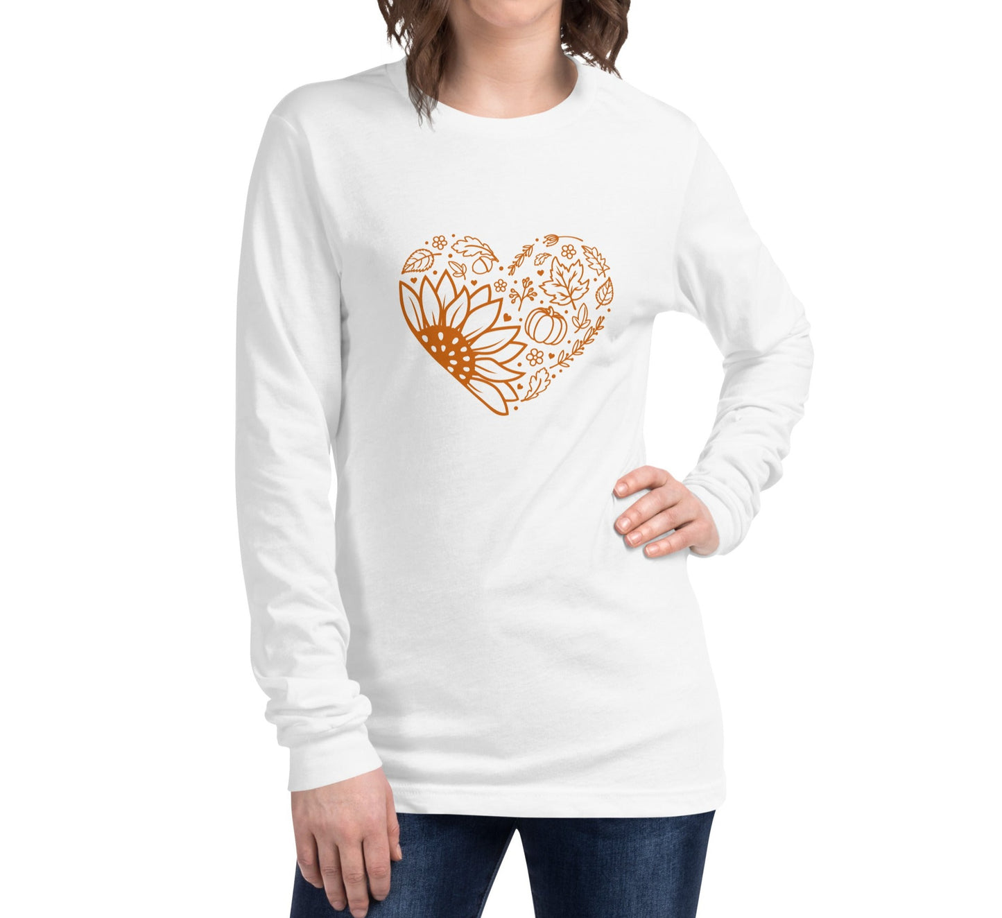 Fall Heart Unisex Long Sleeve Tee