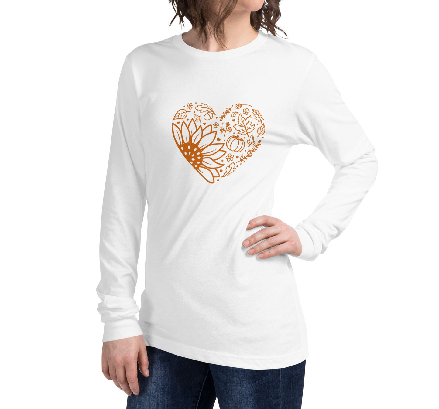 Fall Heart Unisex Long Sleeve Tee