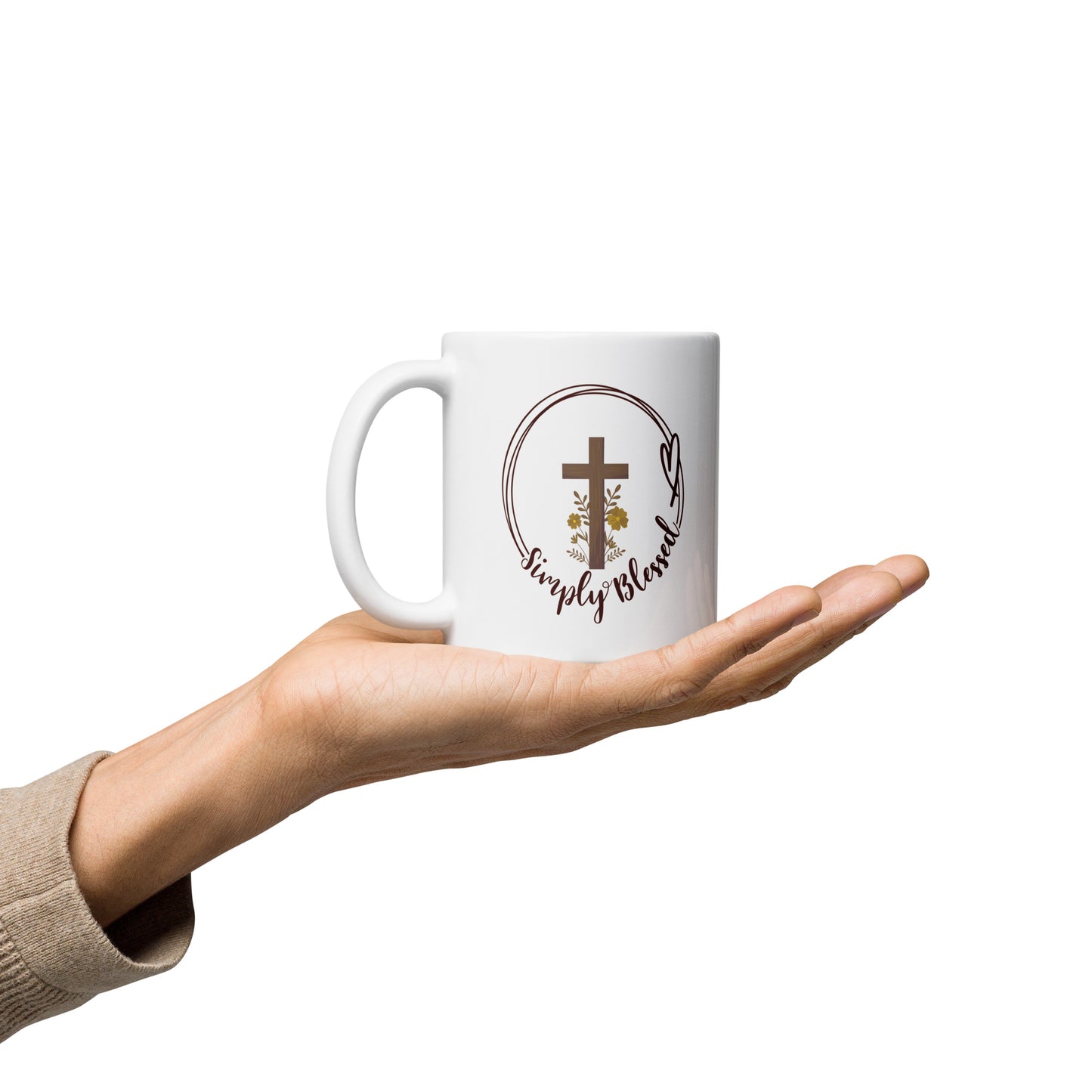 Simply Blessed White glossy mug