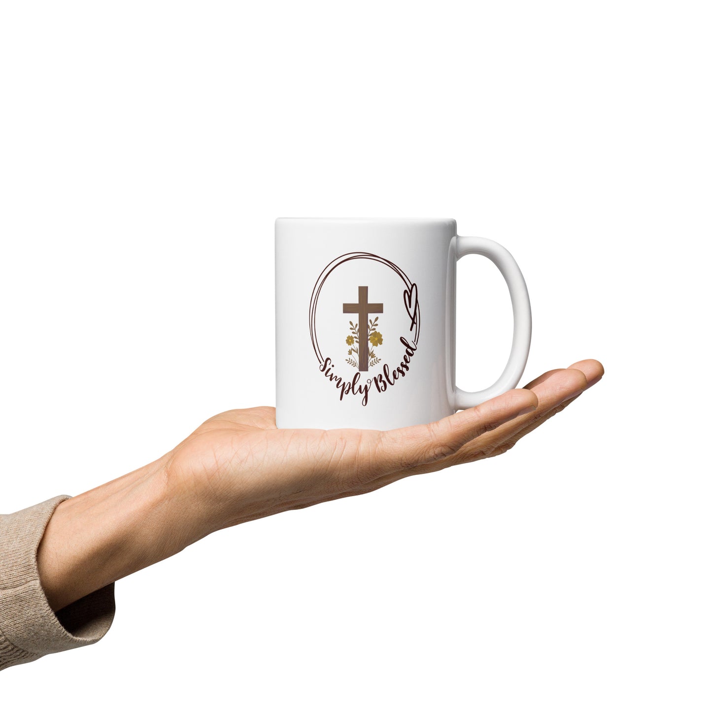 Simply Blessed White glossy mug