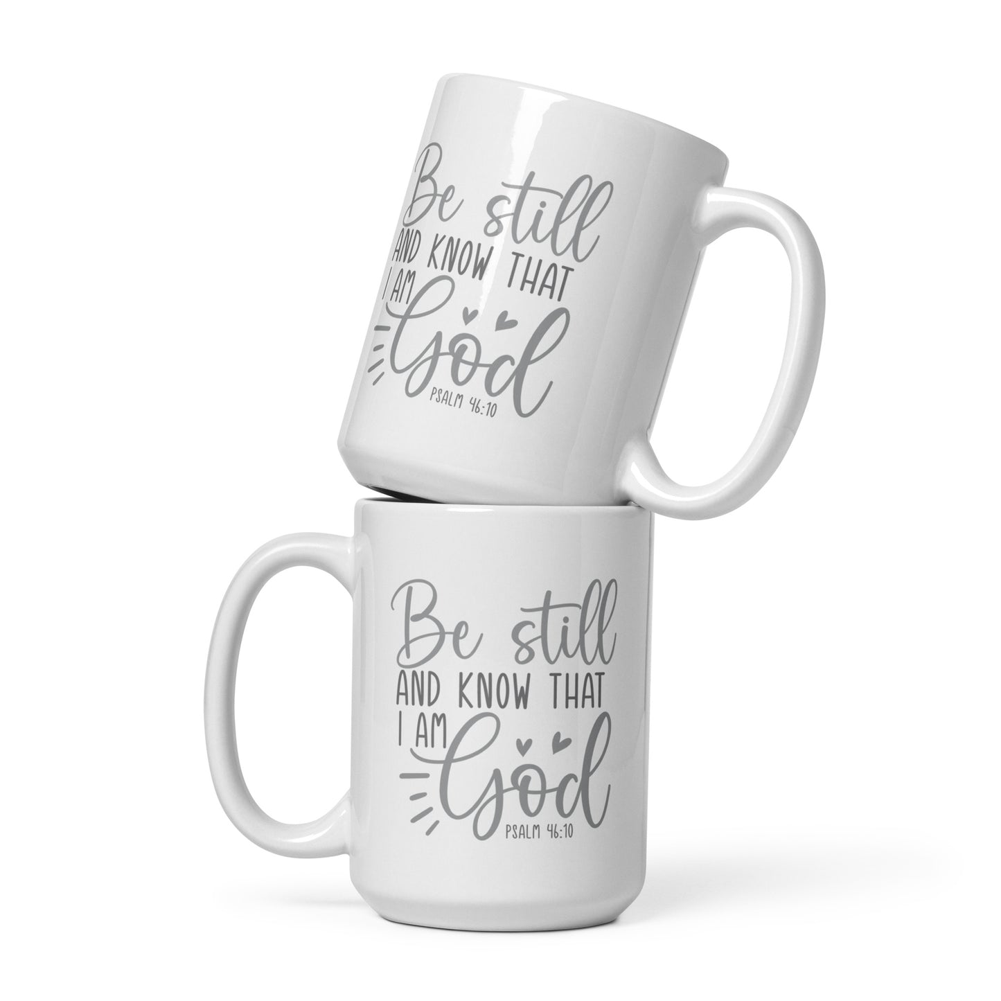 Be Still White glossy mug