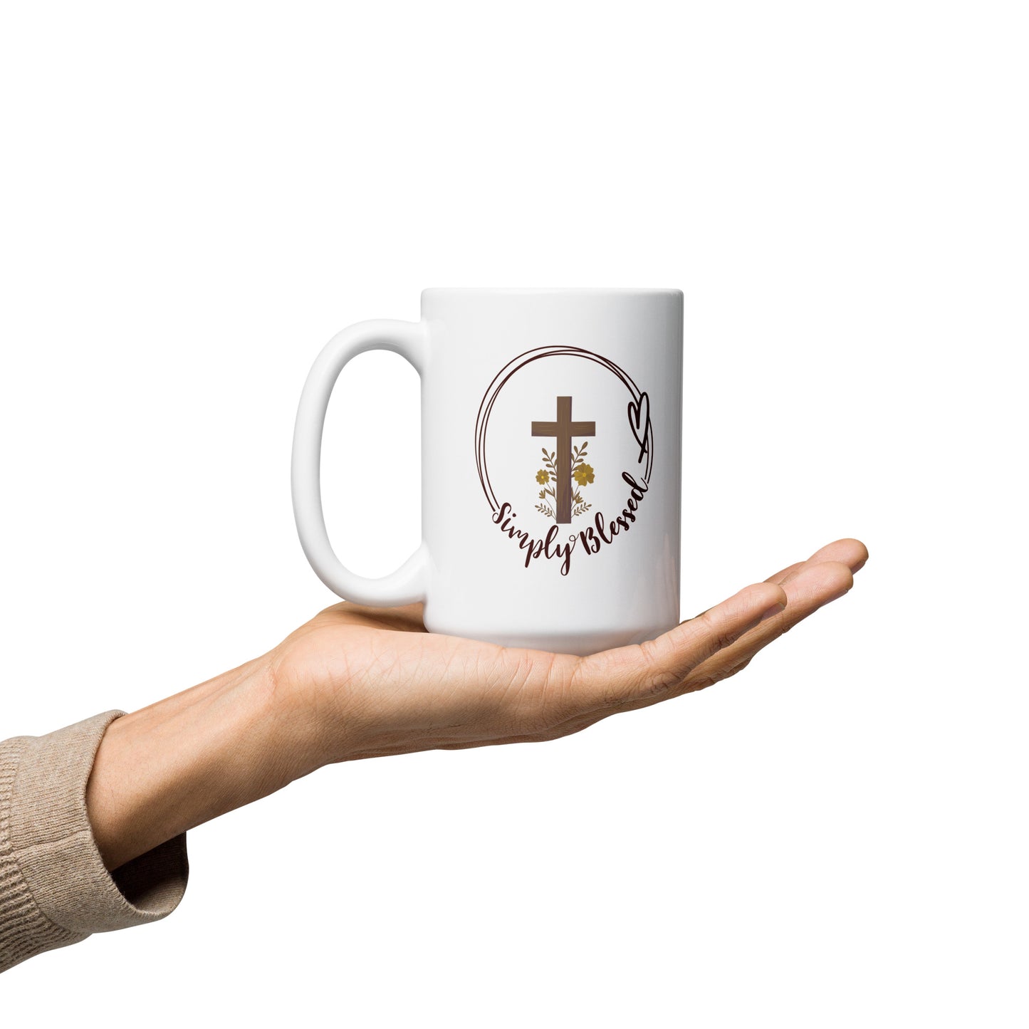 Simply Blessed White glossy mug