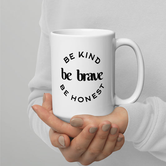 Be Kind White glossy mug