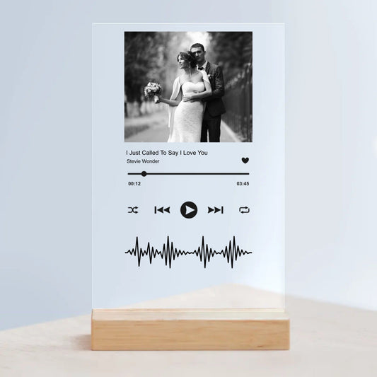 Large Personalized Our Song Acrylic Sign with Wooden Stand