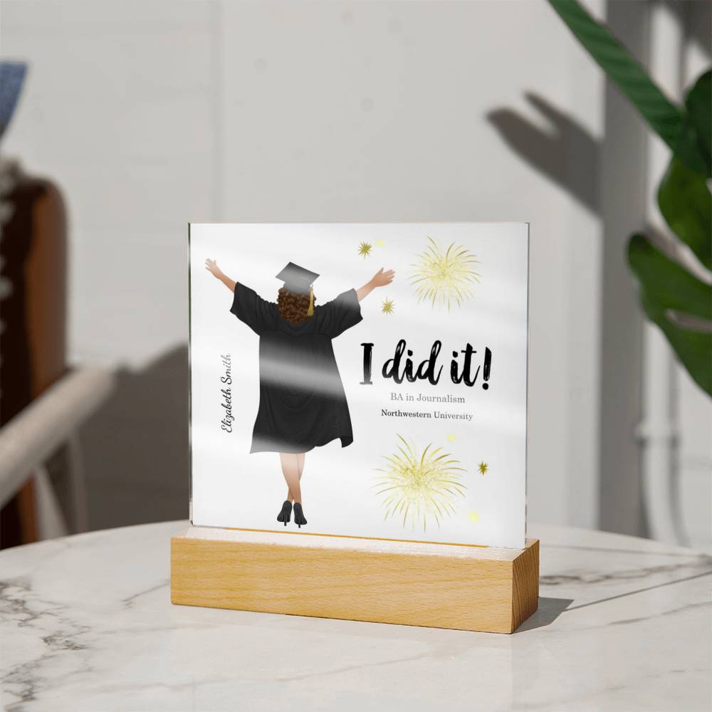 Personalized Graduation Gift, Class of 2023, Acrylic Square Plaque