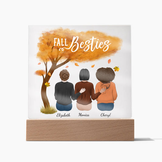 Personalized Fall Besties Acrylic Square Plaque