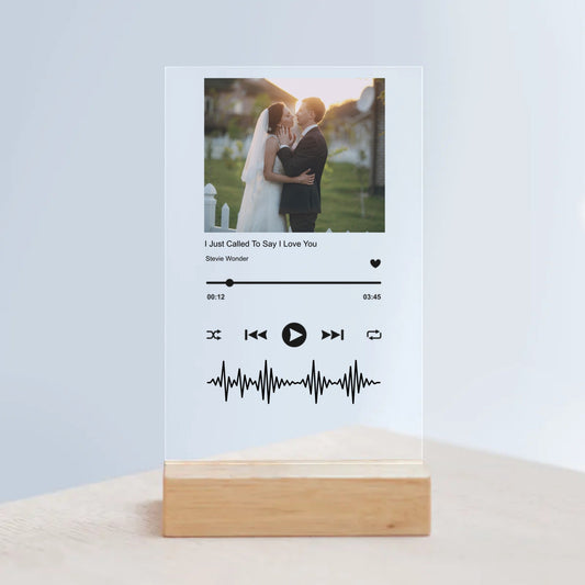 Personalized Our Song Acrylic Sign with Wooden Stand